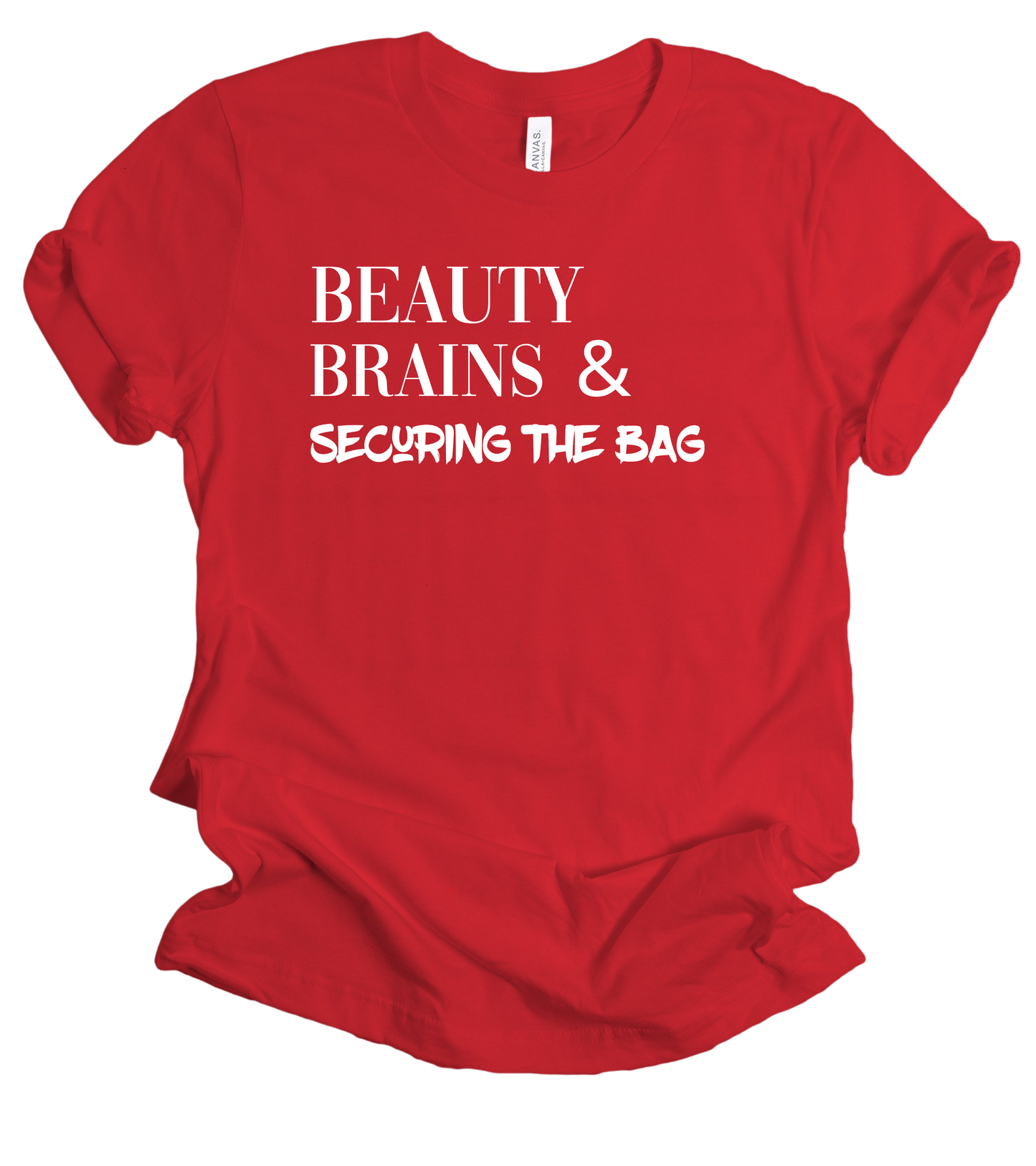 Beauty & Brains 2 Short-Sleeve Unisex T-Shirt
