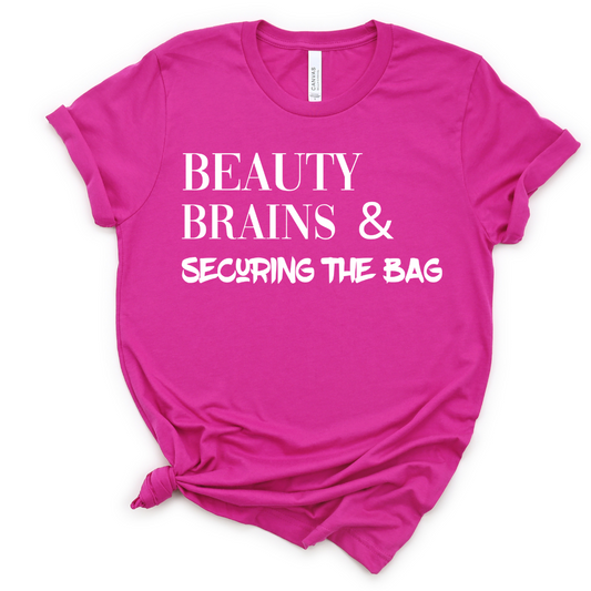 Beauty & Brains 2 Short-Sleeve Unisex T-Shirt